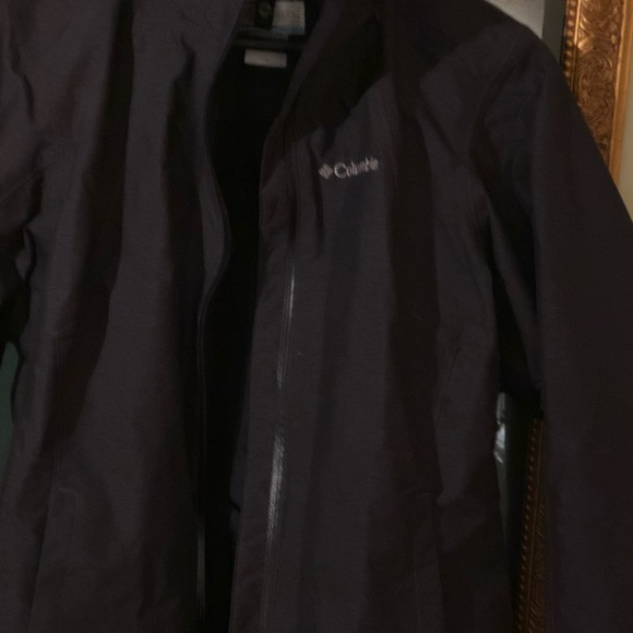 Blk Columbia Ski Jacket Shell (Near New, Worn 1x!), hidden zip compartments Sz M - Picture 5 of 6